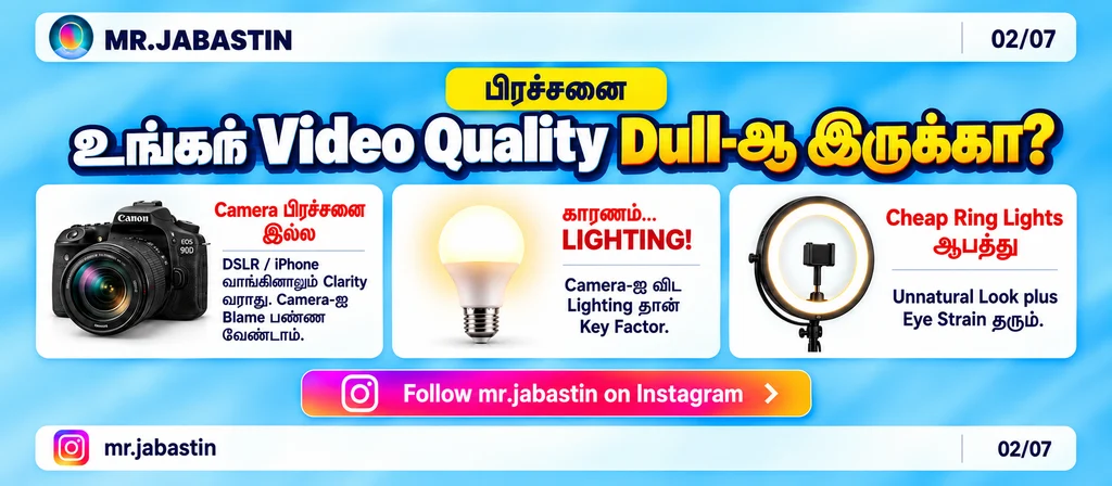 studio lighting setup for youtube tamil