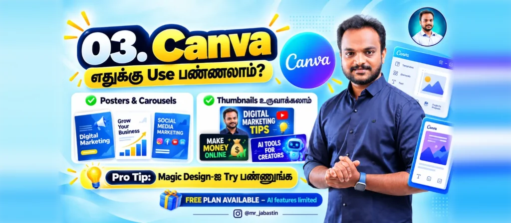 Canva free AI design tool for posters, carousels and YouTube thumbnails